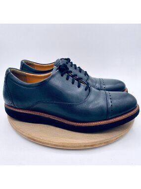 Samuel Hubbard Market Cap Shoes Mens 11 Black Leather Comfort Oxford Vibram